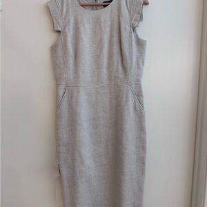 JCrew Resume Dress in Tan Linen